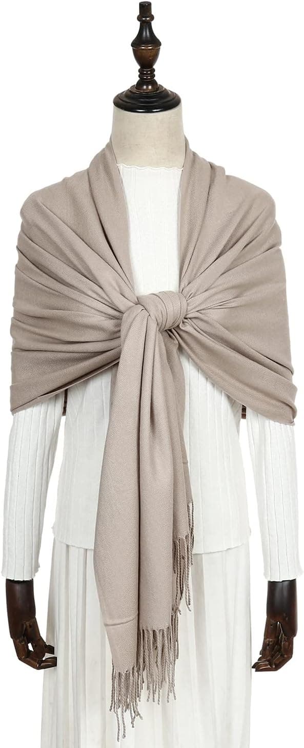 Dame Tørklæder Pashmina Sjaler og Wraps til Bryllup Tørklæder til Kvinder Vinter Light Khaki