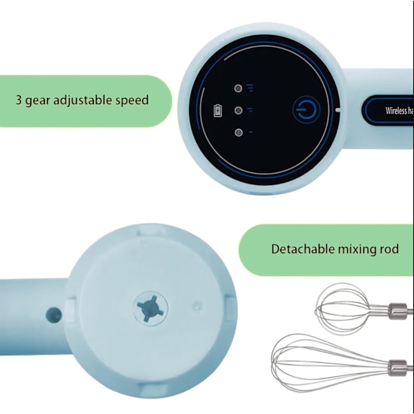 Elektrisk Handmixer Äggvisp USB Uppladdningsbar