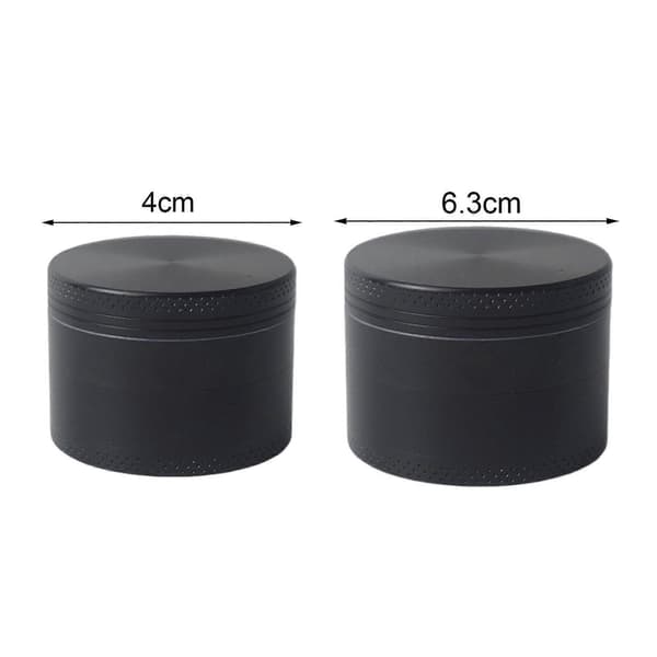 Kværn Metal Urtekværn 1,6/2,5 tommer Krydderimølle Bærbar Krydderiblander til formaling af tørrede chilier Sort Black 63mm