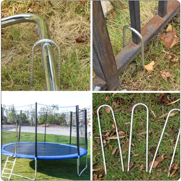 Set med 4 Trampolinmarkankare, Tältpinnar för Camping, Förstärkningsstångankare, Fast Staket, Gazebogunga, Fotbollsmål,