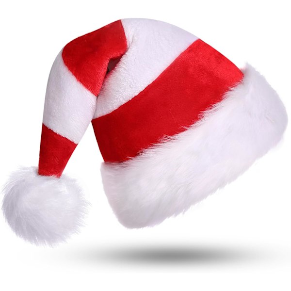 Jultomtehatt, Unisex-Vuxen Tomtehatt, Dekorationer Presenter Kostym, För Julfest Halloween Nyhet Randig, Randig Röd+Vit Red and White