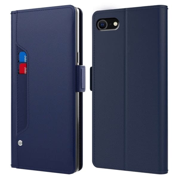 Stilig iPhone SE (2022) / iPhone SE 2020 / iPhone 7 deksel med sminkespeil - Blå Blue blue
