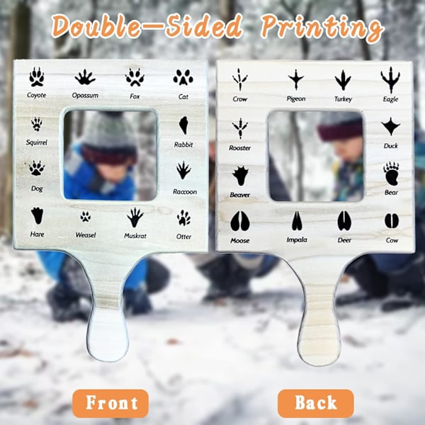 Natur Guide Finder Ram Trä Dubbelsidig Natur Sökare Utomhus Identifieringsguide Verktyg Löv Moln (Fotavtryck) Footprint