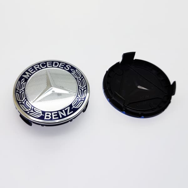 4-pakning lettmetallfelger Centrum navkapsler Størrelse 75 mm Benz Mørkeblå