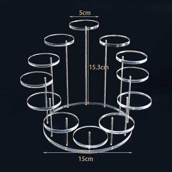 Flerlags Cupcake Stand Akryl Etageret Servering Rund Cupcake Tårn til Fest E