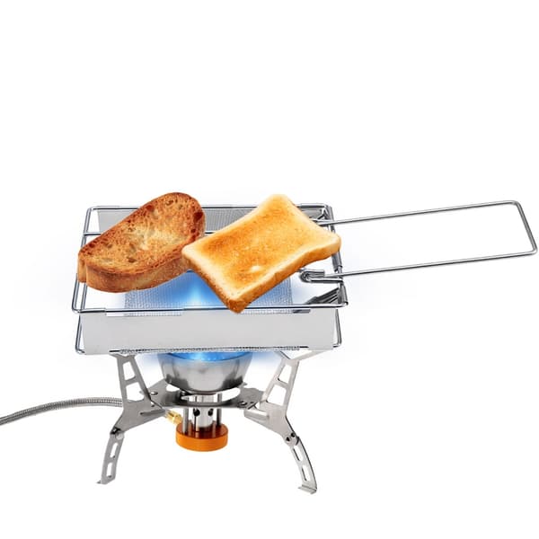 Bærbar foldbar brødrister i rustfrit stål til camping og grill