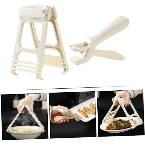 2 Set Antiskållningsskålklämma Halkfri Bordsartikellyftare Handhållen Tallrikslyftare -18.50X10.50X2.00CMx2st