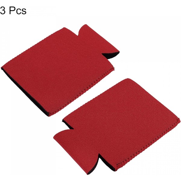 Kylmanschetter för burkar, isolerade hopfällbara neoprenöverdrag, för smala burkar och flaskor, svart 3-pack, (Röd) red