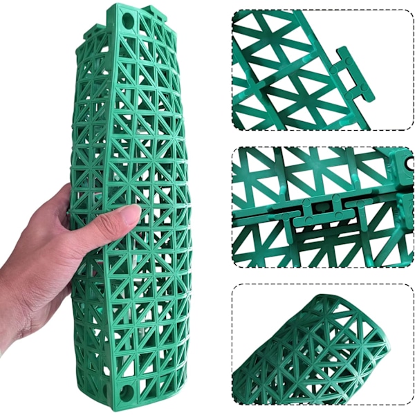 12-pack Modulära Sammanlänkande Dynor 29,5 x 29,5 cm Gummimatta Golvplattor Dränering (Grön) Green
