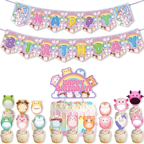 Squishmallows-tema bursdagsfestsett F