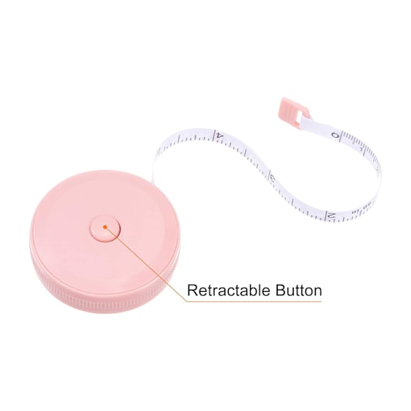Mjukt måttband 150 cm, infällbart mini-måttband med tecknat motiv, sött måttband för sömnad, hantverk, kroppsmått, rosa frukt Pink Fruit