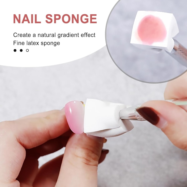 200 st Ombre Färg Nagelsvamp, Nagelsvampar med 1 Metallgrepp Nagellborste Förvaringslåda för Nagelkonst Design Manikyr DIY 200pcs