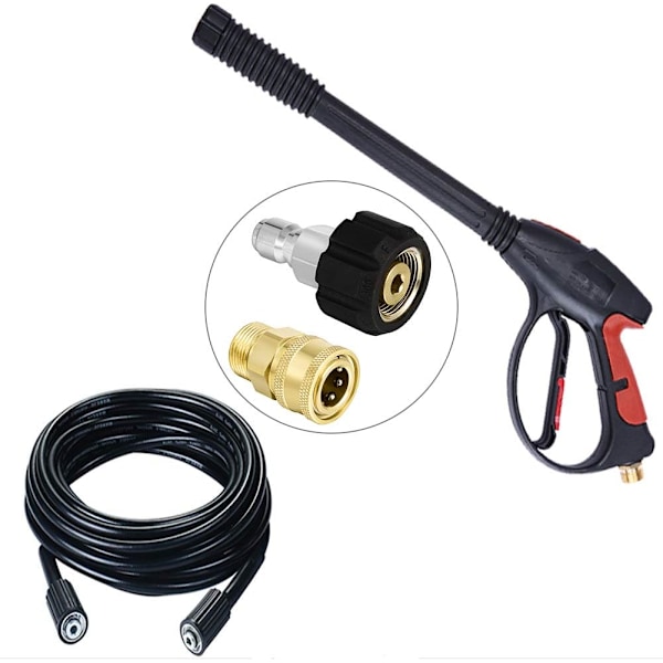 M22-14 Högtryckstvätt Adapter Set, 3/8 Snabbkoppling Vridbara Tillbehör Adaptrar, Högtryck Vattenpistol Hane Slangkoppling