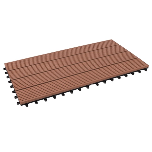 Klickgolv - Träliknande Plastkomposittrall | Premiumkvalitet | Perfekt för Utegolv, Ljusbrun, 1 st | 60 x 30 cm