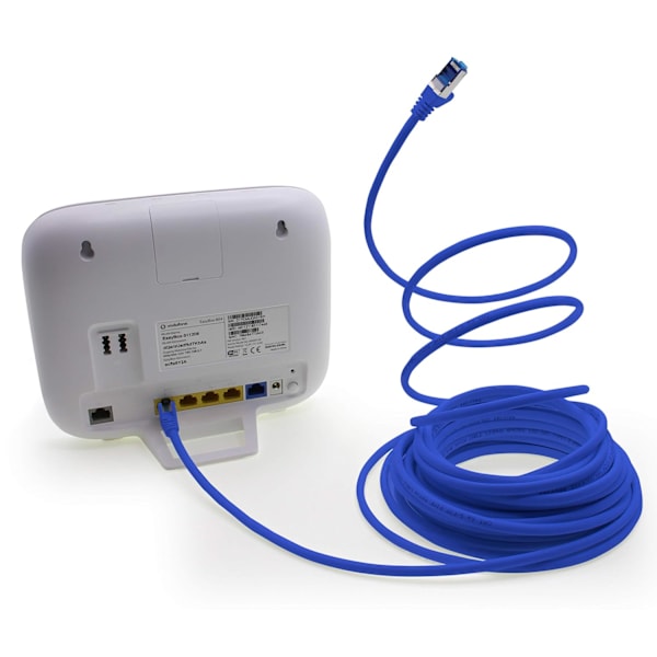 1 x 2m Ethernet, Nätverk, LAN-kabel CAT6a (för Gigabit-nätverk, routrar, switchar, modem med RJ45-ingång - blå) 2M