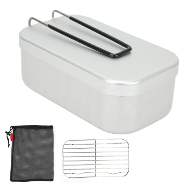 Madkasse-damperstativsæt med foldbart håndtag, aluminiumslegering, til camping og picnic