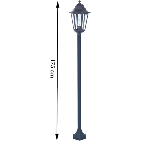 10.009.14 LED utomhus golvlampa, 170 cm, 60 W, E27 glödlampa ingår ej