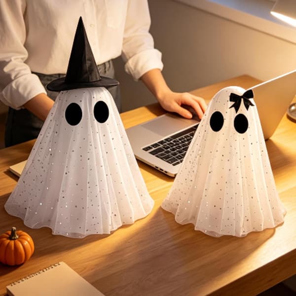 Halloween-dekoration, läskig och söt, batteridriven, 2 st