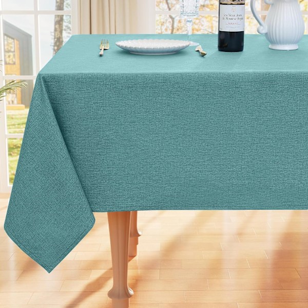 Rektangulär Duk Lätt Att Torka Ren 140x200 cm, Torkbar Vattentät Linneduk, för Kök Inomhus Utomhus, Teal Peacock blue