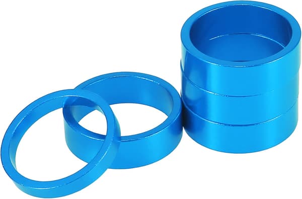 1 sæt cykel headset spacer, 28,6 mm, passer til 1-1/8 tommer, blå Blue