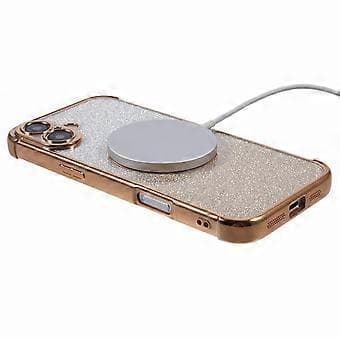 Etui til iPhone 16 kompatibel med MagSafe galvanisert TPU gradient glitter telefondeksel (stil E)