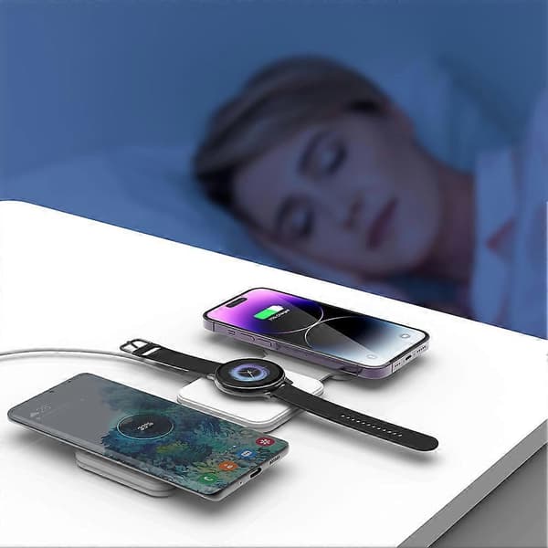 3-i-1 Magnetisk Trådløs Lader Multifunksjonell Telefonladestasjon