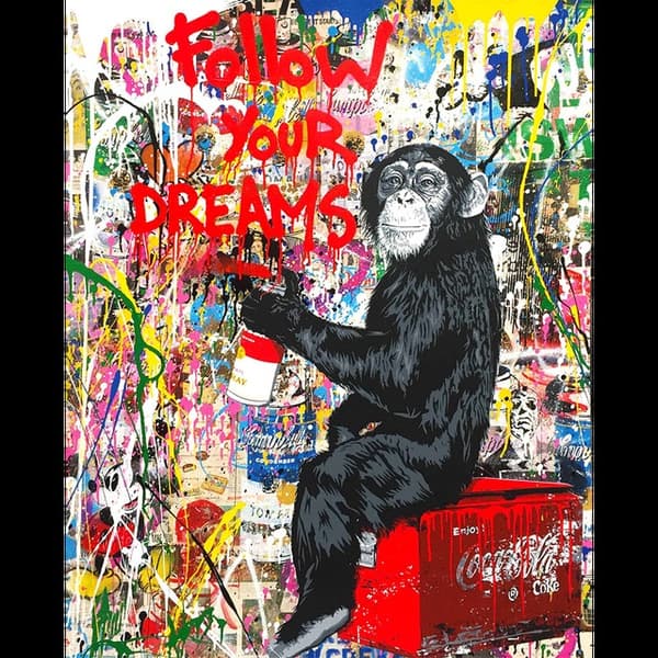 Graffitiposter, heminredningsmålning, ramlös målningskärna, dukmålning, 30*40cm