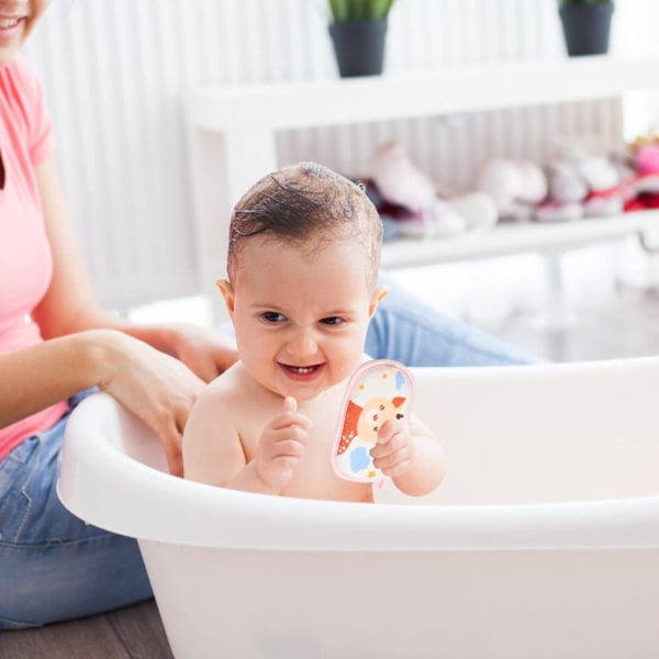 4 st Baby Badsvamp, Mjuka Bomullsbadsvampar för Badtvätt, Babyskum Gnid Duschsvamp, för Nyfödda Bebisar Småbarn Barn