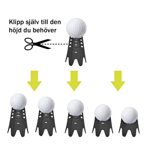Tees til golfsimulator 6-pak Rubber