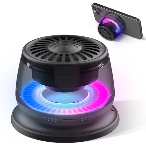 Magnetisk Bluetooth-högtalare med flera RGB-ljus, Multifunktionell mobiltelefonhållare Bärbar högtalare för iOS, Android
