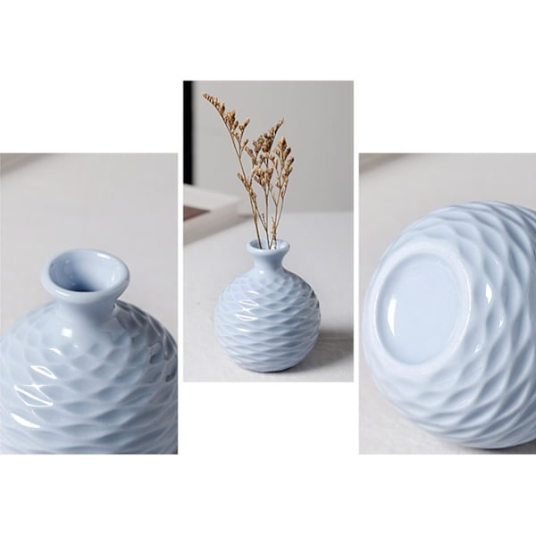Blomsterarrangemang Ikebana Knoppvas Hydroponisk Macaron Färgglad Keramisk Dekorativ Vas (Blå) Blue