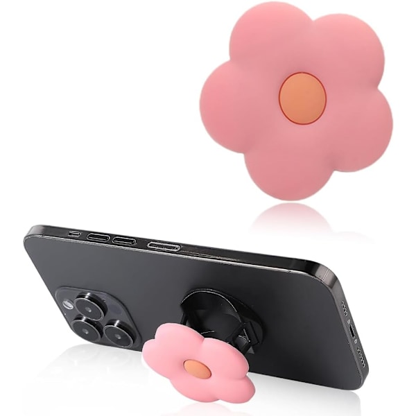 Söt 2D Blomma Telefon Grepp Ställ, Infällbar Smartphone och Tablet Tillbehör