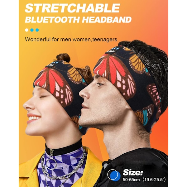 Sovhörlurar Pannband Bluetooth 5.4, Trådlösa Pannbands-hörlurar med USB C Laddningsport, Sovmask Sleep Mask