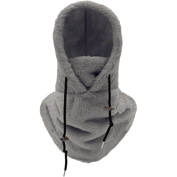 Varmt Plysch Cykelöverdrag, Fleece Vindtät Skidmask, för Cykling Motorcykel, Dam Snowboardhjälm med Mask, Mörkgrå black