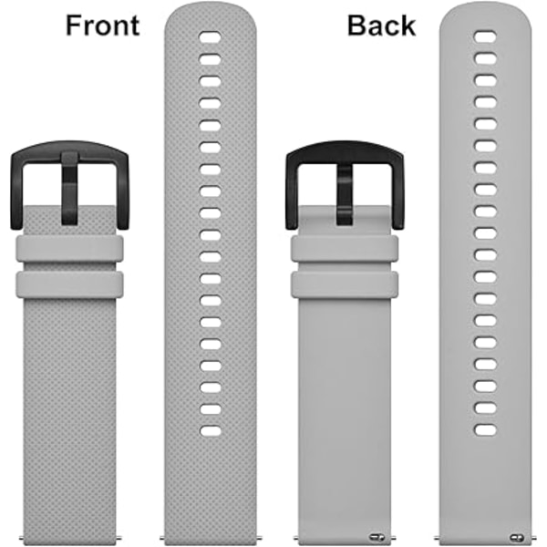 Silikon Snabbfäste Klockarmband för Män Kvinnor, Ersättningsarmband i Gummi, Armbandsbredd 20mm.grå grey