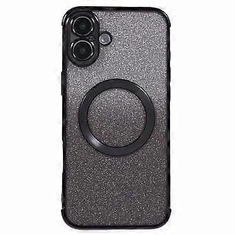 Fodral för iPhone 16 kompatibelt med MagSafe galvaniserat TPU-fodral med gradientglitter (stil B)