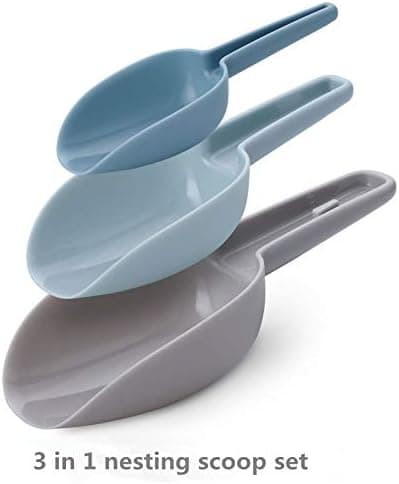 Plastik Ske Sæt Kæledyrsfoder Ske Hvalpefoder Feeder Skovl Måleske Tørfoder Ske Multifunktionelt Praktisk Ske Sæt 3 Dele Nesting Design