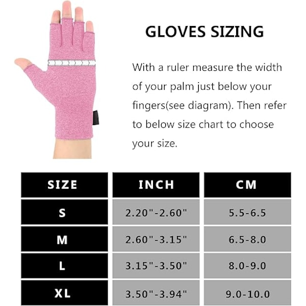 2 Par Kompressionshandskar Stöd, Fingerled, Lindra Smärta från Reumatoid Artrit, Osteoartrit, RSI, Karpaltunnelsyndrom (Rosa, M) pink M