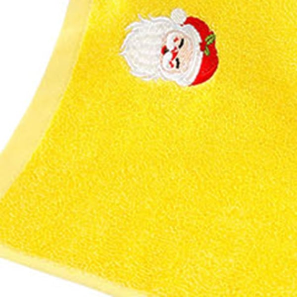 Handdukar för kök och badrum 12x18 tum Bomull Broderade Diskhanddukar Jultema Dekorativa Handdukar Present (Gul, En Storlek)