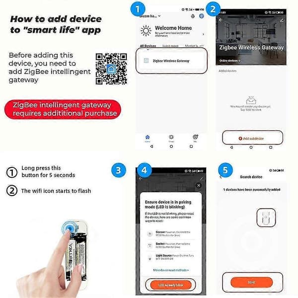 Tuya Smart Vibrationssensor ZigBee Tuya Sensor Monitor App Kontroll Säkerhetsskydd Zigbee Senso js