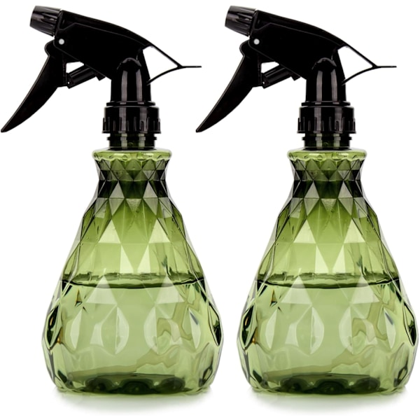 2 st Sprayflaskor, 500 ml/17 oz Tomma Vattensprayflaskor, Återanvändbara Justerbara Dimsprutor i Plast (Grön) Green