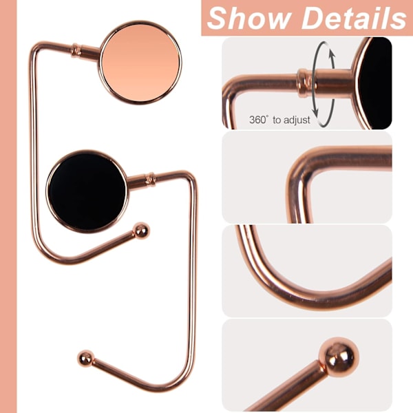 4-pack Strumpkrokar, för Mantelspisel, Metallkrokar med Halkskydd, för Juldekoration, Roséguld Rose Gold