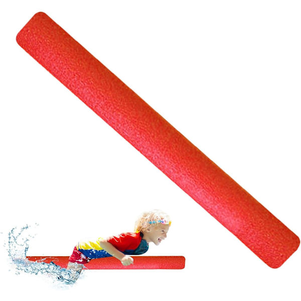 Flytande Pool Noodle Skumrör, Pool Noodle Skum - 150 cm Glänsande Skumnudlar | Ihåliga Skum Pool Simnudlar, Flytande Poolpinne red