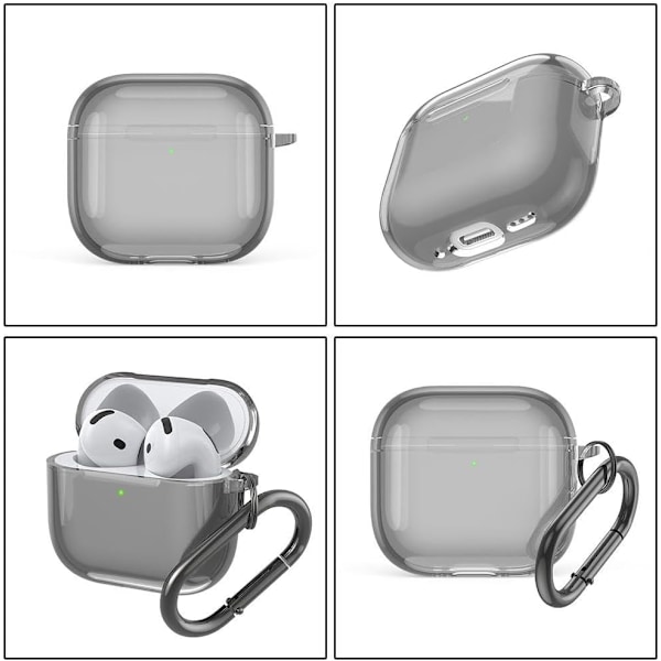 Lämplig för Apple AirPods4 hörlursfodral Nytt Bluetooth skyddsfodral enkelt. Svart black