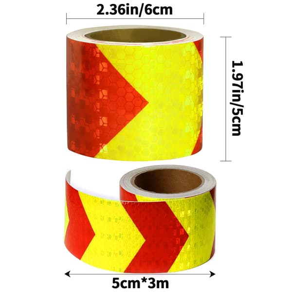 Reflextejp, 2 Rullar 3m x 5cm Vattentät Reflextejp, Hög Synlighet Reflektor Tejp Reflex Säkerhetsmarkering Varningstejp