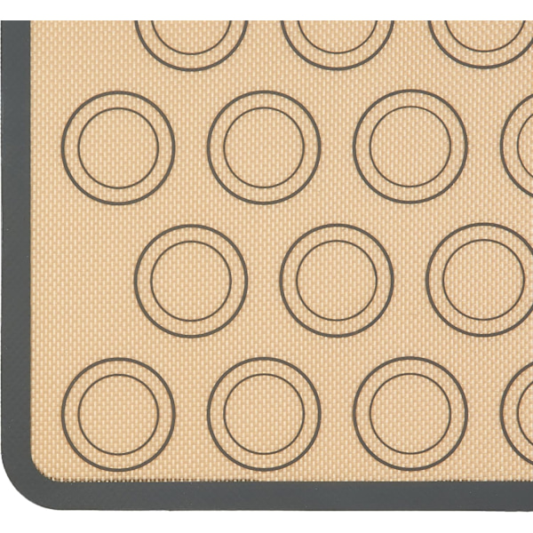 2-delt rektangulær silikone bageplade til makroner, beige, grå, 41,9L x 29,5B cm