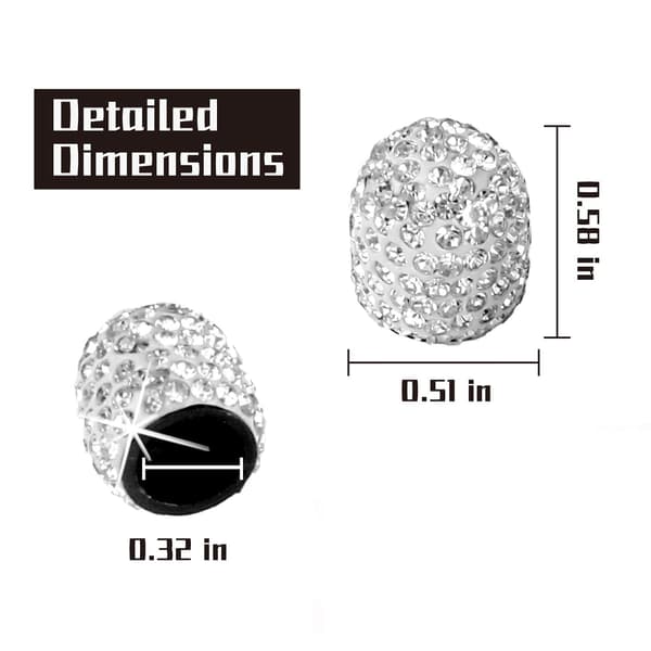 4-pack kristall strass däckventilhattar, hjuldäckventil, damm