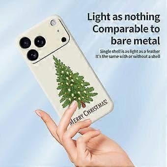 Kompatibelt cover til iPhone 17 Pro, juletræsmønster, print, lige kant, TPU-bagside (sort)