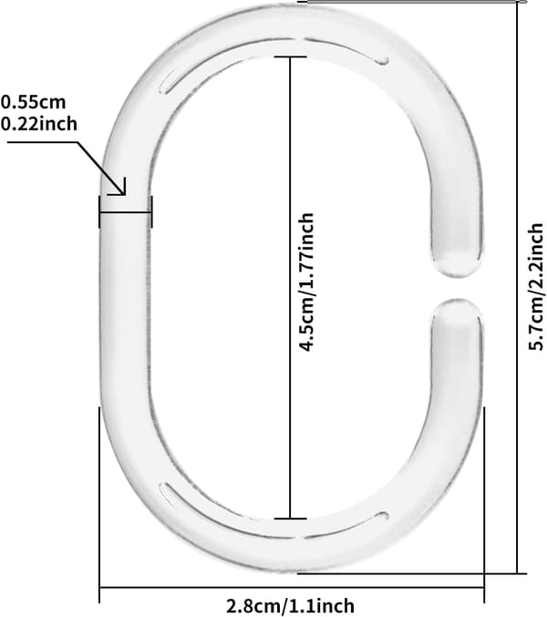 Plastduschslidsringar för badrum duschfönsterstång (24-pack Klar)