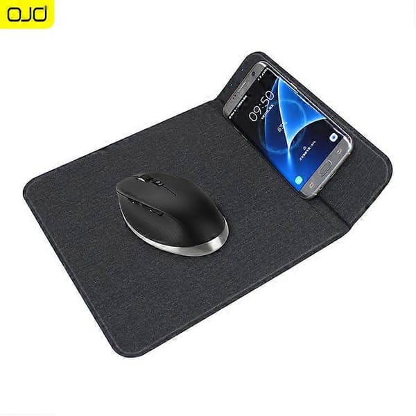 Trådløs Lade Musematte, Ergonomisk Musematte, Rask Qi Trådløs Lader Musematte Svart